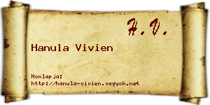 Hanula Vivien névjegykártya